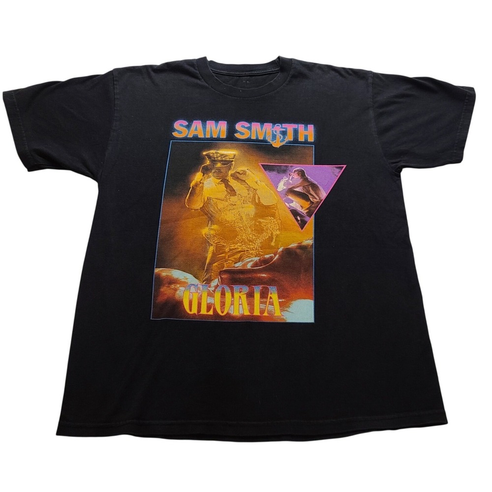 Sam Smith Gloria Tour Graphic T-Shirt Men's Large Black Cotton Concert Tee 2023